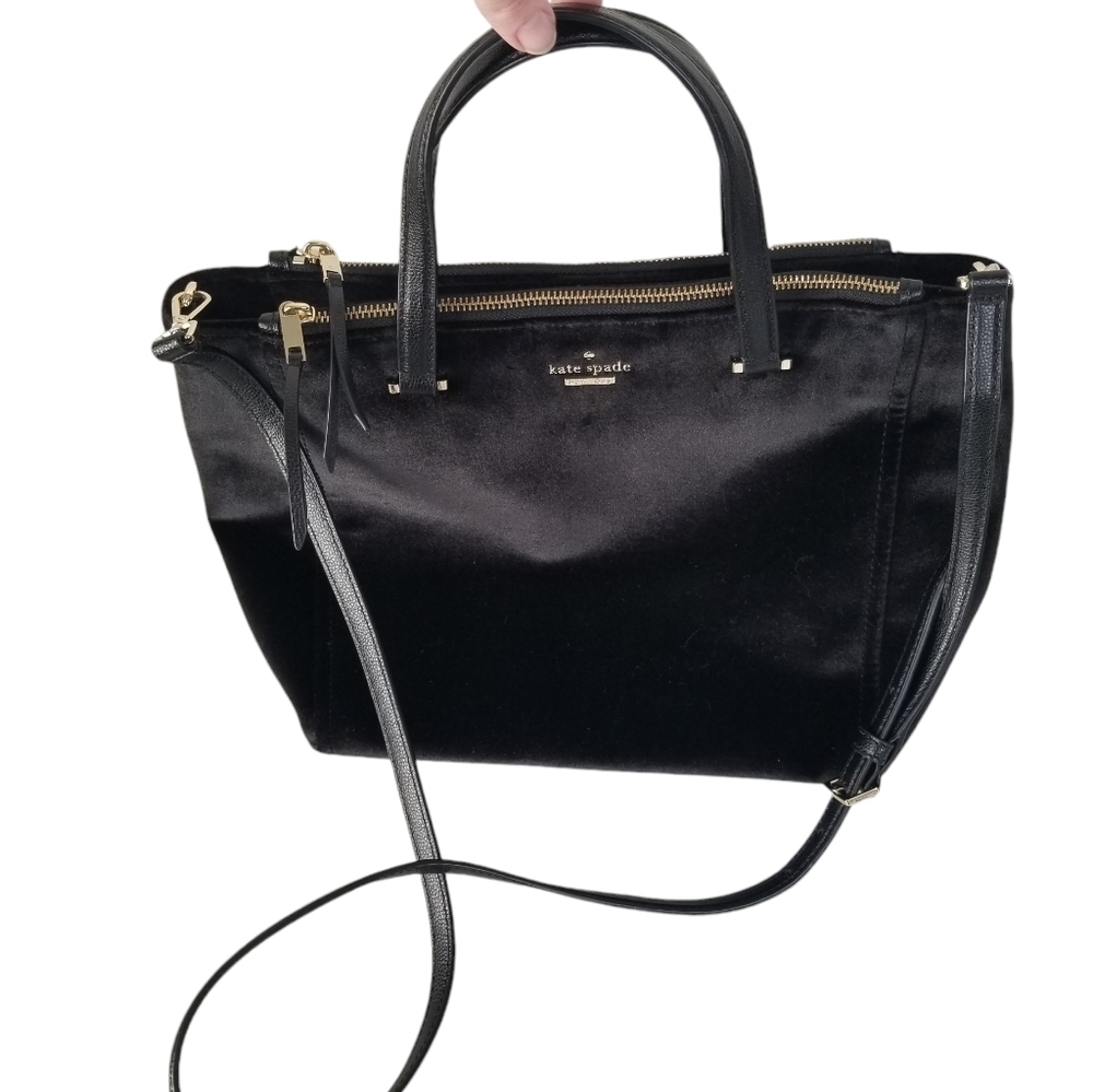 Kate Spade Black Velvet Mini Kona Satchel